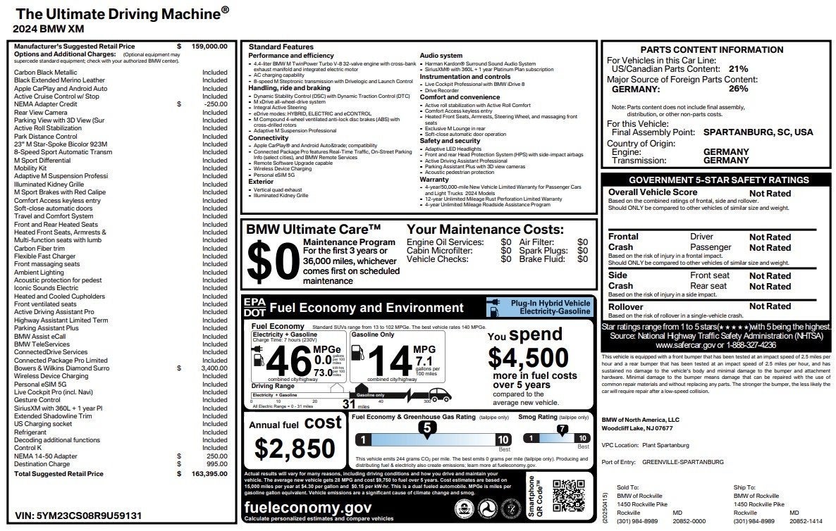 2024 BMW XM Sports Activity Vehicle