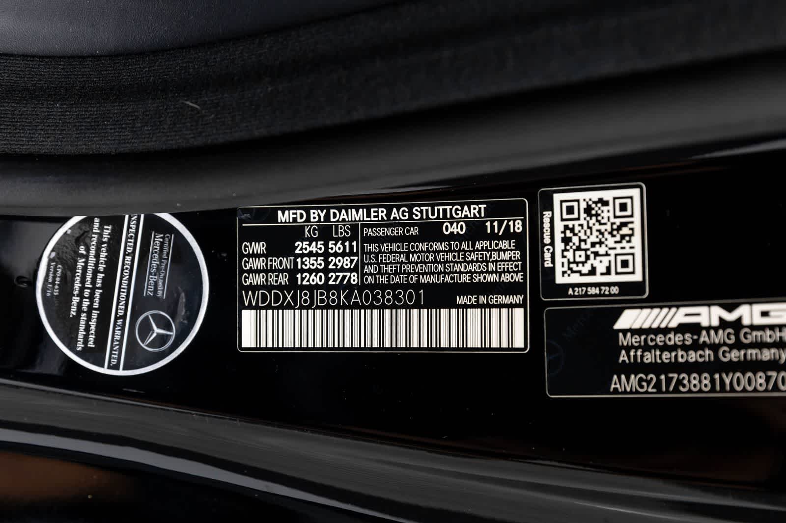 Mercedes-Benz AMG® S 63 de 2019 AMG® S 63